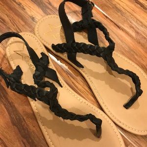 Black braided sandals